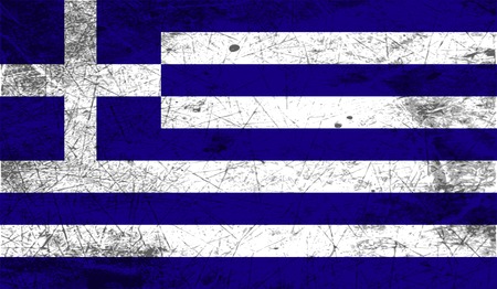 Flag of Greece with old texture. Vector illustrationのイラスト素材