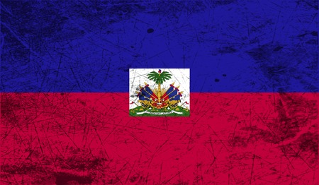 Flag of Haiti with old texture. Vector illustrationのイラスト素材