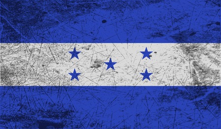Flag of Honduras with old texture. Vector illustrationのイラスト素材