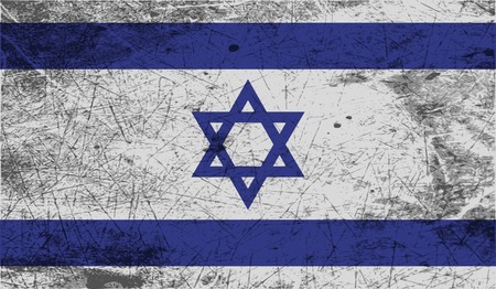 Flag of Israe with old texture. Vector illustrationのイラスト素材