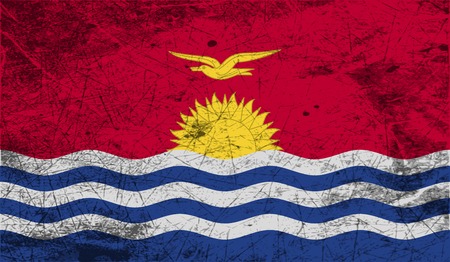 Flag of Kiribati with old texture. Vector illustrationのイラスト素材