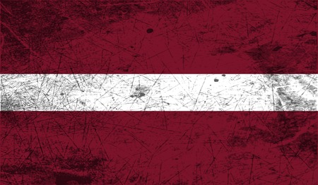 Flag of Latvia with old texture. Vector illustrationのイラスト素材