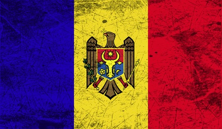 Flag of Moldova with old texture. Vector illustrationのイラスト素材