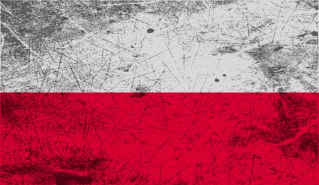 Flag of Poland with old texture. Vector illustrationのイラスト素材