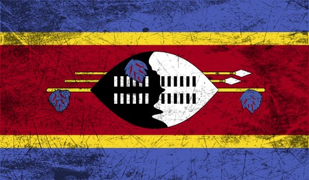 Flag of Swaziland with old texture. Vector illustrationのイラスト素材