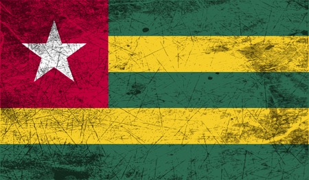 Flag of Togo with old texture. Vector illustrationのイラスト素材