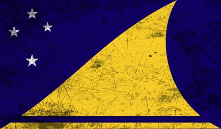 Flag of Tokelau with old texture. Vector illustrationのイラスト素材