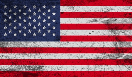 Flag of USA with old texture. Vector illustrationのイラスト素材