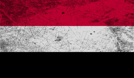 Flag of Yemen with old texture. Vector illustrationのイラスト素材