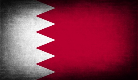 Flag of Bahrain with old texture. Vector illustrationのイラスト素材