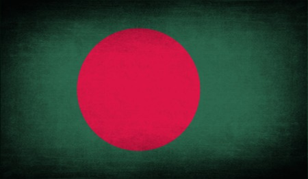 Flag of Bangladesh with old texture. Vector illustrationのイラスト素材