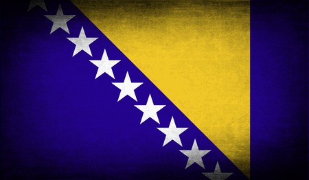 Flag of Bosnia and Herzegovina with old texture. Vector illustrationのイラスト素材