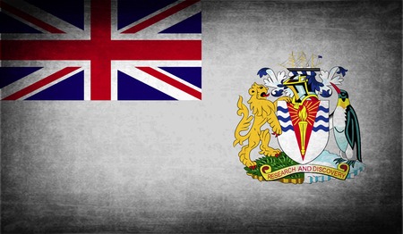 Flag of British Antarctic Territory with old texture. Vector illustrationのイラスト素材