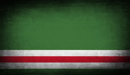 Flag of Chechen Republic of Ichkeria with old texture. Vector illustrationのイラスト素材