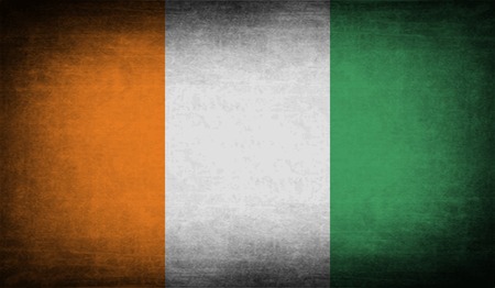 Flag of Cote divoire with old texture. Vector illustrationのイラスト素材