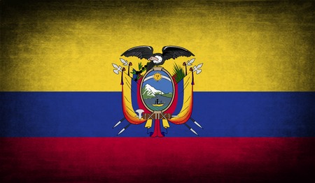 Flag of Ecuador with old texture. Vector illustrationのイラスト素材