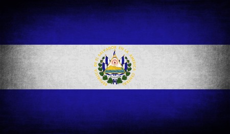 Flag of El Salvador with old texture. Vector illustrationのイラスト素材