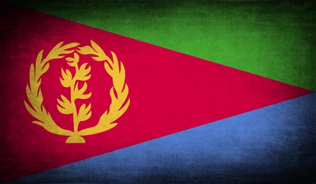 Flag of Eritrea with old texture. Vector illustrationのイラスト素材