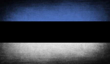 Flag of Estonia with old texture. Vector illustrationのイラスト素材