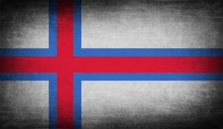 Flag of Faroe Islands with old texture. Vector illustrationのイラスト素材