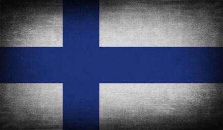 Flag of Finland with old texture. Vector illustrationのイラスト素材