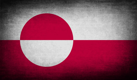 Flag of Greenland with old texture. Vector illustrationのイラスト素材