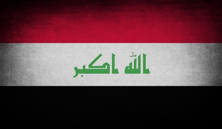 Flag of Iraq with old texture. Vector illustrationのイラスト素材