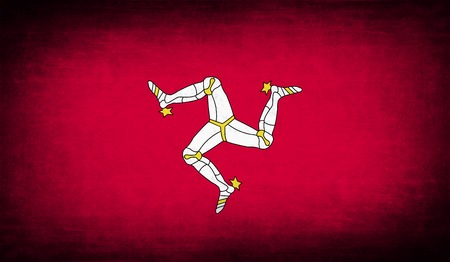 Flag of Isle of man with old texture. Vector illustrationのイラスト素材