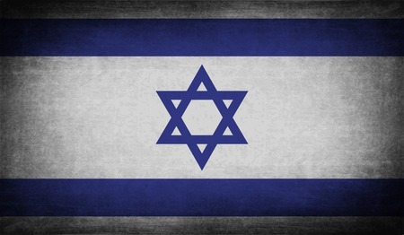 Flag of Israe with old texture. Vector illustrationのイラスト素材