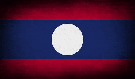 Flag of Laos with old texture. Vector illustrationのイラスト素材