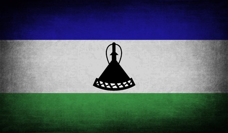Flag of Lesotho with old texture. Vector illustrationのイラスト素材