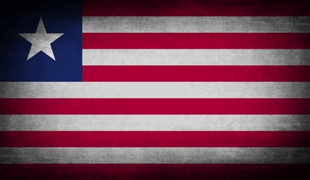 Flag of Liberia with old texture. Vector illustrationのイラスト素材