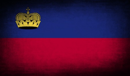 Flag of Liechtenstein with old texture. Vector illustrationのイラスト素材