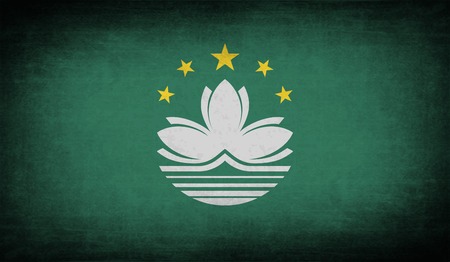 Flag of Macau with old texture. Vector illustrationのイラスト素材