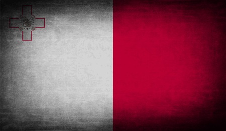Flag of Malta with old texture. Vector illustrationのイラスト素材
