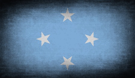 Flag of Micronesia with old texture. Vector illustrationのイラスト素材