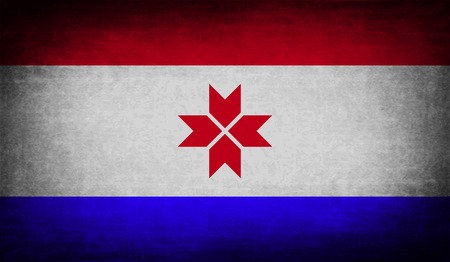 Flag of Mordovia with old texture. Vector illustrationのイラスト素材