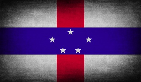 Flag of Netherlands Antilles with old texture. Vector illustrationのイラスト素材