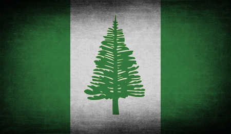 Flag of Norfolk Island with old texture. Vector illustrationのイラスト素材