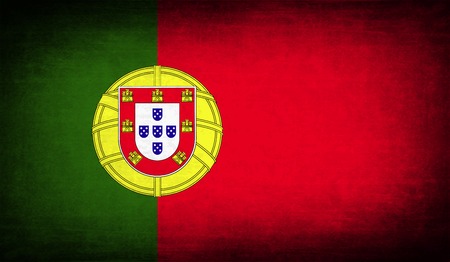 Flag of Portugal with old texture. Vector illustrationのイラスト素材