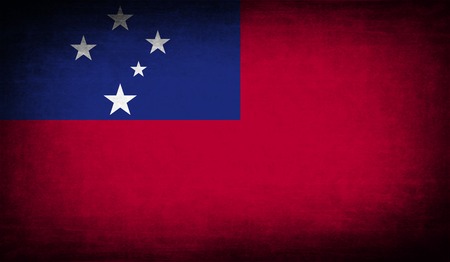 Flag of Samoa with old texture. Vector illustrationのイラスト素材