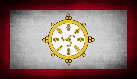 Flag of Sikkim with old texture. Vector illustrationのイラスト素材