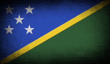 Flag of Solomon Islands with old texture. Vector illustrationのイラスト素材