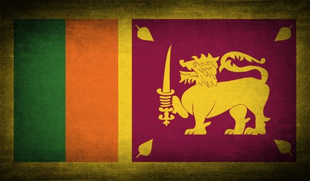 Flag of Sri Lanka with old texture. Vector illustrationのイラスト素材