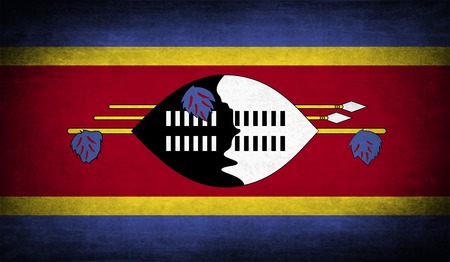 Flag of Swaziland with old texture. Vector illustrationのイラスト素材