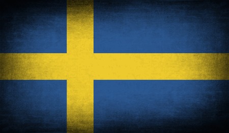 Flag of Sweden with old texture. Vector illustrationのイラスト素材