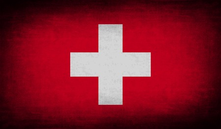 Flag of Switzerland with old texture. Vector illustrationのイラスト素材