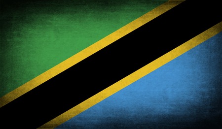 Flag of Tanzania with old texture. Vector illustrationのイラスト素材