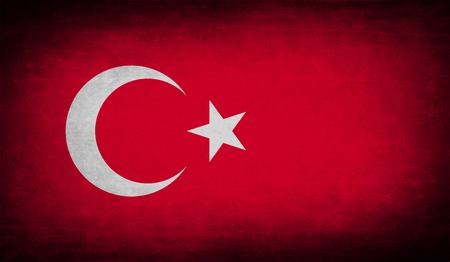 Flag of Turkey with old texture. Vector illustrationのイラスト素材