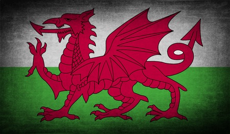 Flag of Wales with old texture. Vector illustrationのイラスト素材